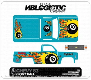 '83 Chevy Silverado Custom WaterSlide Decal für Hot Wheels 1/64 A1 - Bild 1 von 4