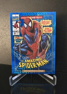 SPIDER-MAN 🔥 SSP 2024 Skybox Marvel Masterpieces '92 Platinum Blue Traxx 87-V - Picture 1 of 2