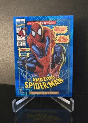 SPIDER-MAN 🔥 SSP 2024 Skybox Marvel Masterpieces '92 Platinum Blue Traxx 87-V - Image 1 of 2