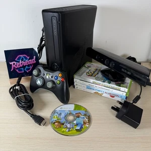 Microsoft Xbox 360 S Console 250GB + 4GB Kinnect Bundle 5 Giochi Controller HDMI - Foto 1 di 13