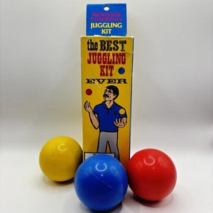 The Best Juggling Kit Ever! 1985 w/ Finest Instructions Prof. Confidence Vtg - Picture 1 of 8