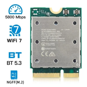 QCNCM865 Wi-Fi 7 M.2 Module 2.4G/5G/6GHz Wifi Bluetooth 5.3 Card Adapter for PC - Picture 1 of 7