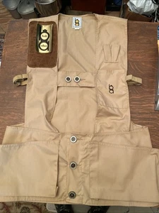 Vtg. Bob Allen Shooting Vest Trap Skeet Gun Club Leather Shoulder Pad Medium - Picture 1 of 7