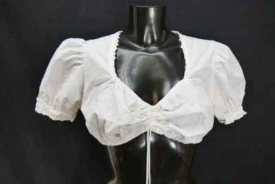 Gr.44 Dirndlbluse weiß Bluse für Dirndl Stockerpoint mit Spitze B11317 - Bild 1 von 4