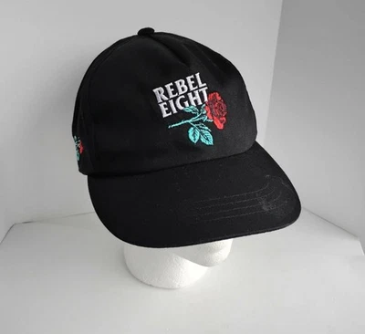 Gorra Rebel 8 Negra Ajustable Snapback Sombrero Rojo Rosa Bordado Logo Clásicos OS Foto 1 de 4