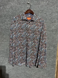 Johnston & Murphy Shirt Mens Large Paisley Print Performance Long Sleeve Dress - Picture 1 of 6