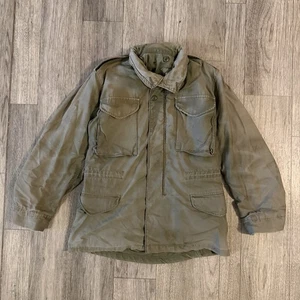 Chaqueta de campo militar vintage M-65 OG-107 abrigo para clima frío para hombre pequeña regular - Imagen 1 de 15