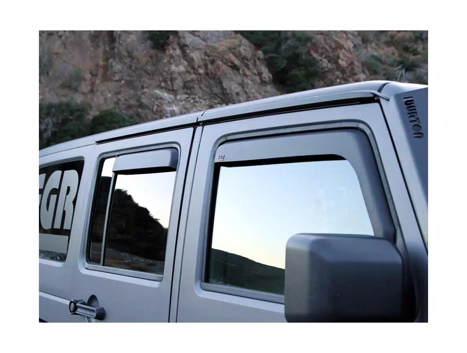 EGR In-Channel Window Deflectors Fits 2007-2018 Jeep Wrangler JK 4-Door Frt/Rear Foto 1 de 4