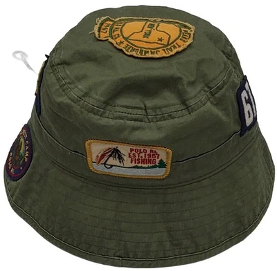 Polo Ralph Lauren Olive Green Sportsman Patch Fisherman Bucket Hat Sz S/M NWT - Image 1 of 4