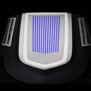 Ribbed Engine Shroud Cover w/Emblem Space for 2009-2013 Corvette ZR1 [Polished] - Picture 1 of 6