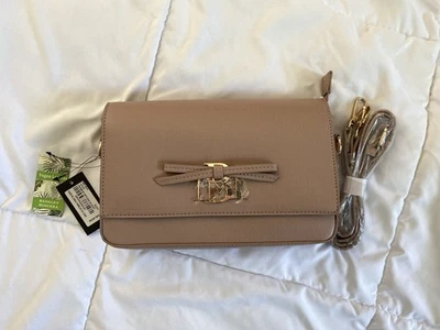 Bandolera Badgley Mischka imitación cuero beige/rubor con detalles dorados y lazo nueva con etiquetas Foto 1 de 4