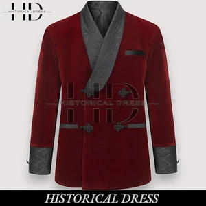 Unisex Velvet Smoking Jacket | Party Wedding Coat | Double-Breasted Blazer - Picture 1 of 8