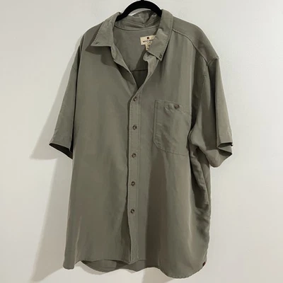 Woolrich Shirt Mens 2XL Light Olive Green Button Up Short Sleeve Pocket Casual - Image 1 of 4