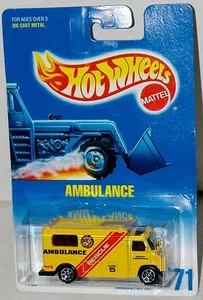 Ambulancia Hot Wheels amarilla - ventanas negras sp7's - coleccionista #71 Malasia 1997 - Imagen 1 de 1