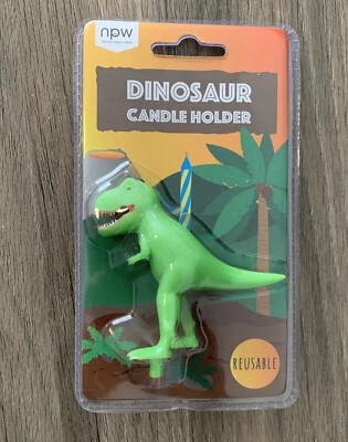T-Rex Dinosaur Reusable Birthday Candle Holder  by NPW New - Image 1 of 4