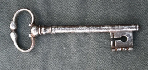 Antique 17th century large iron forged key Cover