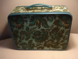 Vintage Pretty 70's Avon Lady Sample Case Floral Tapestry Small Suitcase - Picture 1 of 4