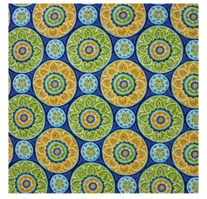 Berkshire Home 100% Polyester 54"x 1 Yard Tabea Sunblue Outdoor Fabric Medallio - Picture 1 of 1