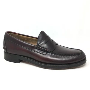 Johnston & Murphy Aristocraft Penny Loafers Dress Shoes Mens Size 8 Burgundy - Picture 1 of 9