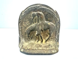 Antique Vintage Cast Iron "End of the Trail" Indian with Spear on Horseback Book - Picture 1 of 12