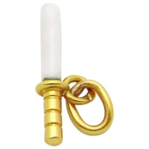 French Art Nouveau Deco 18K Gold Enamel Gendarme Police Baton Pendant Charm 👮🏿 - Picture 1 of 8