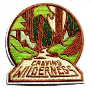Wilderness Outdoors Patch Camping Mountains Traveller Hiking Hiker Iron Sew On - Picture 1 of 1