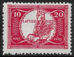 Latvia Sc#B35 1928 10s+20s 🔥Allegory of Latvia Charity🔥🔥MLH OG VF - Picture 1 of 2