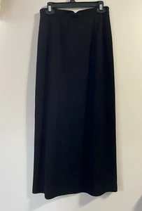Vintage Womens Black Maxi skirt Size M Lined back split - Picture 1 of 8