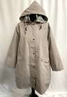 Cotton Traders Coat Waterproof Fleece Lined Jacket Stone Hooded UK22 NWT C1963