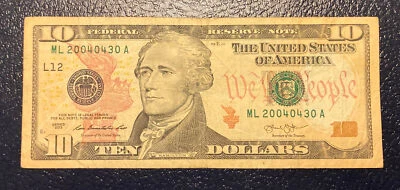 April 30th 2004 Birthday Anniversary Bill $10 US Dollars FRN. **L@@K**. - Image 1 of 2