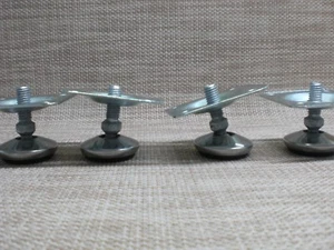 4 Stück Edelstahl Gewinde M8 Möbelfüße + Montageplatte  Chrom Stellteller 3,5cm. - Picture 1 of 8