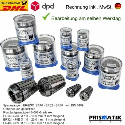 Spannzangen ER/ESX ER16 - ER32 - ER40 nach DIN 6499