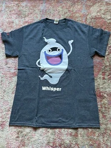 Yo-Kai Watch Whisper Dark Grey T-Shirt Medium Nintendo 3DS Yokai ANIME PRE-OWNED - Picture 1 of 3