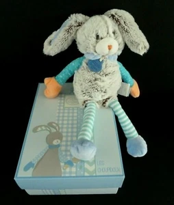 *. DOUDOU ET COMPAGNIE LAPIN CHOUPIDOUX BLEU VERT MARRON ORANGE GRIS PANTIN NEUF - Imagen 1 de 7