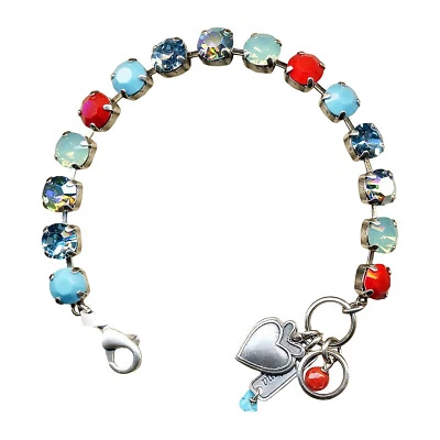 Pulsera Mariana Brillante AB, Coral Rojo, Turca, Aguamarina y Ópalo del Pacífico A... Foto 1 de 3