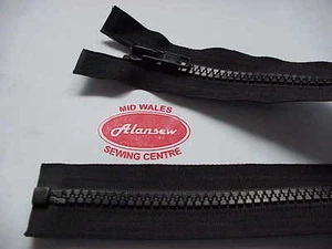 30" No5 BLACK CHUNKY VISLON TYPE OPEN ENDED ZIP - Picture 1 of 1