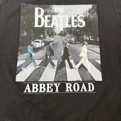 NUEVA Camiseta Para Mujer The Beatles Abbey Road Cuello Redondo Negra Talla 1X Agujero en la Espalda Foto 1 de 4