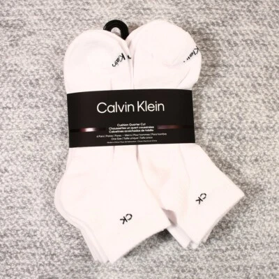Calvin Klein 6-Pair Men's Cushion Quarter Cut Socks white Size 7-12 - Image 1 of 2