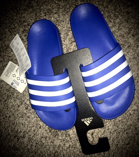 Sandali Adidas Adilette Aqua True Blue Slides Spiaggia Blu Bianco Uomo 7 Nuovi Senza Scatola