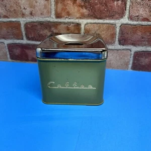 Vintage 1960s Avocado Green Coffee Stacking Metal Canister MCM - Picture 1 of 11
