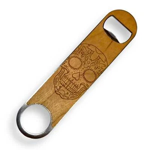 Calavera de azúcar - Abridor de botellas de madera - Imagen 1 de 7