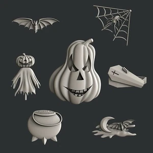 Modelos 3d STL para CNC, Artcam, Aspire, conjunto Halloween - Imagen 1 de 8