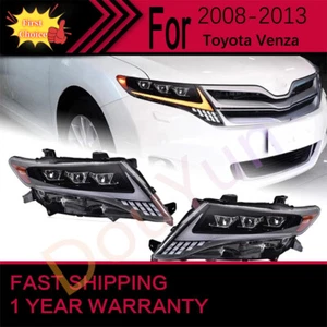 2pcs LED Headlights Headlamps Projector DRL Black Set For Toyota Venza 2009-2016 - Bild 1 von 19