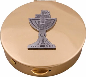 Church Pyx, altar bread, host container, gilded finish, catholic, anglican - Picture 1 of 6