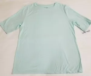NWT Nine West Essential Womens Top Size Medium Light Blue Stretch S/S T-Shirt - Picture 1 of 5