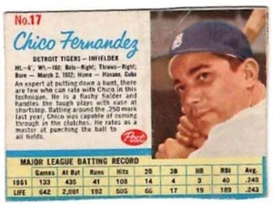 Chico Fernandez Tigers ~ 1962 Post Müsli ~ KOSTENLOSER VERSAND - Bild 1 von 1