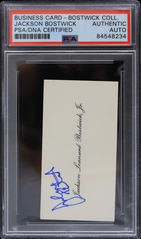 1975 Captain Marvel Jackson Bostwick Signed Business Card (PSA/DNA Slabbed) Cover