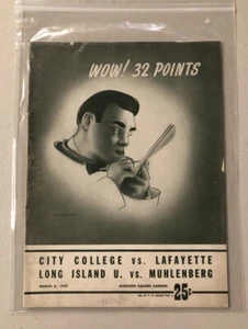 City College Vs. Lafayette Vintage Basketball Program March 6 1947 - Picture 1 of 2