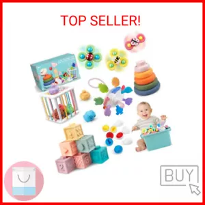 6 in 1 Baby Toys 6 to 12 Months, Montessori Toy for Toddlers 1-3, Infant Teethin - Picture 1 of 2