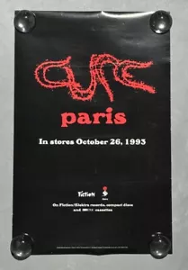"Póster promocional original The Cure Paris 1993 raro tienda de discos doble cara 13""x20""" - Imagen 1 de 5